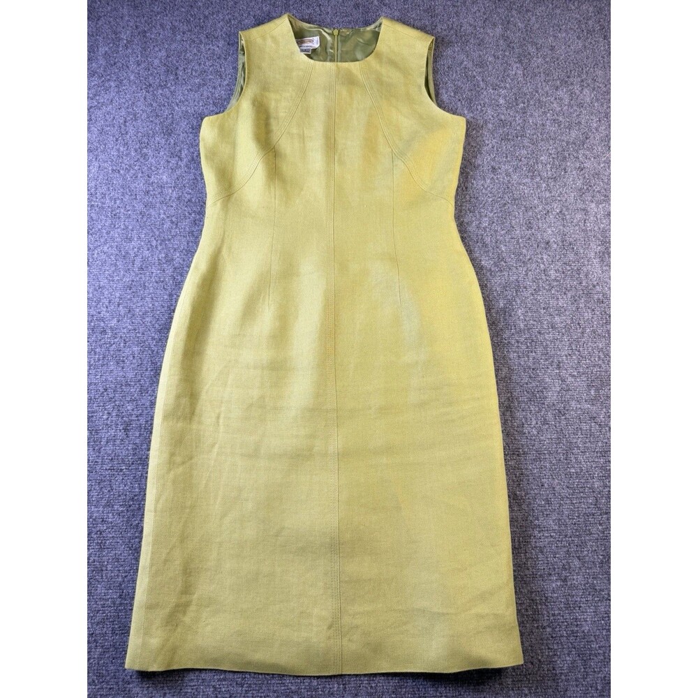 Vintage Talbots Women's Irish Linen Sleeveless Sheath Dress, Sz 4, In Pistachio